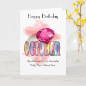 Oktober Birthstone Wenskaart Kaart (Gele Bloem)