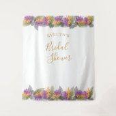 Oktober Bladeren Elegante Gouden Script Bruidsdouc Wandkleed (Voorkant)