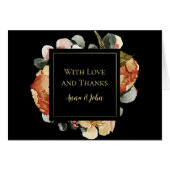 Oktober Blooms op Zwarte Weddenschap Dank u (Voorkant Horizontaal)