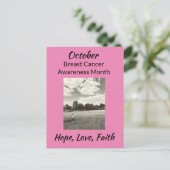 Oktober Borstkanker Bewustzijn Maand Steun Liefde Briefkaart (Staand voorkant)