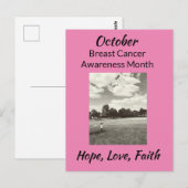 Oktober Borstkanker Bewustzijnsmaand Steun Liefde Briefkaart (Voorkant / Achterkant)
