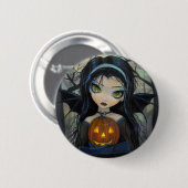 Oktober Bossen Vampire Big-Eye Halloween Button (Voorkant /achterkant)