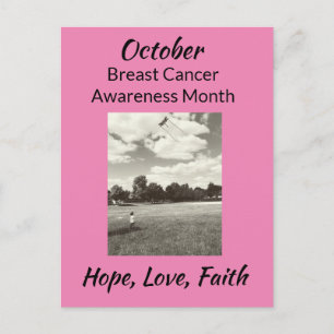 Oktober Breast Cancer Bewusting Maand Support Love Briefkaart