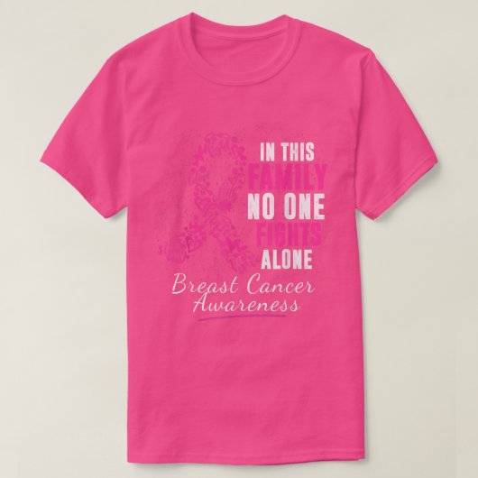 Oktober Breast Cancer Warrior steunt roze lint T-shirt (Design voorkant)