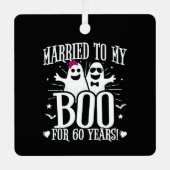 Oktober Bruiloft Jubileum Funny 60th Jubileum Metalen Ornament (Voorkant)