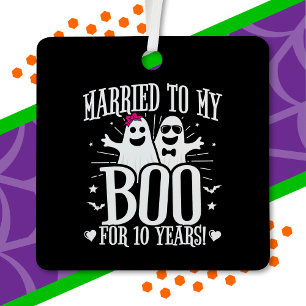 Oktober Bruiloft Jubileum Grappig 10e Jubileum Metalen Ornament