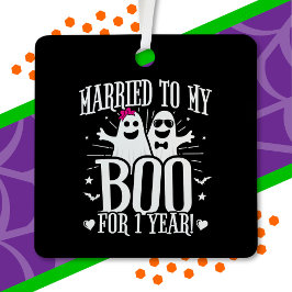 Oktober Bruiloft Jubileum Grappig 1e Jubileum Metalen Ornament