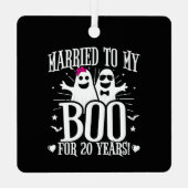 Oktober Bruiloft Jubileum Grappig 20e Jubileum Metalen Ornament (Achterkant)