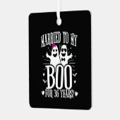 Oktober Bruiloft Jubileum Grappig 36e Jubileum Metalen Ornament (Voorkant links)