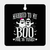 Oktober Bruiloft Jubileum Grappig 36e Jubileum Metalen Ornament (Achterkant)