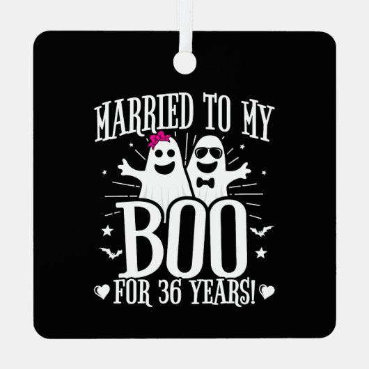 Oktober Bruiloft Jubileum Grappig 36e Jubileum Metalen Ornament (Achterkant)