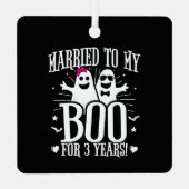 Oktober Bruiloft Jubileum Grappig 3e Jubileum Metalen Ornament (Achterkant)