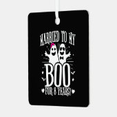 Oktober Bruiloft Jubileum Grappig 8e Jubileum Metalen Ornament (Voorkant links)