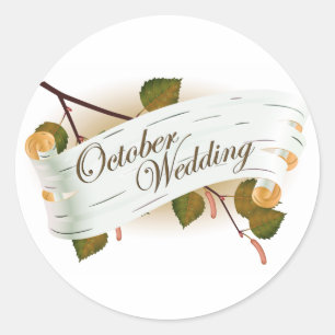 Oktober bruiloft zegel : bladeren van het seizoen 