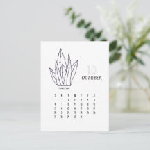 Oktober Cactus 2024 Kalender Kaart