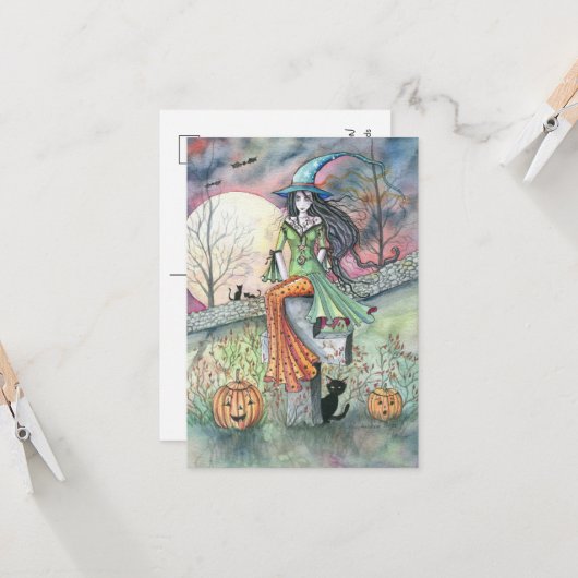 Oktober Chill Halloween Briefkaart (Voorkant / Achterkant in situ)
