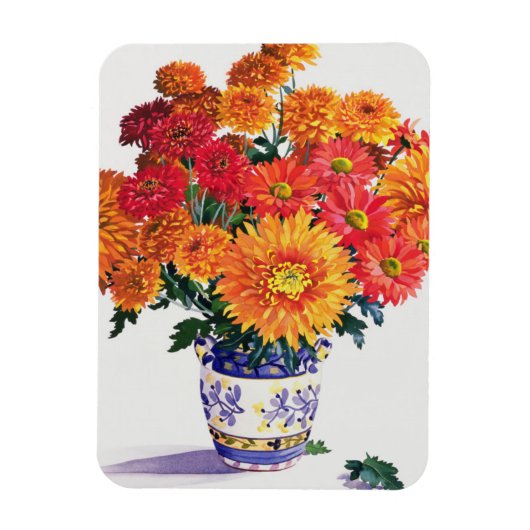 Oktober Chrysanthemums Magneet (Verticaal)
