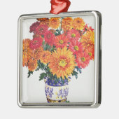 Oktober Chrysanthemums Metalen Ornament (Links)