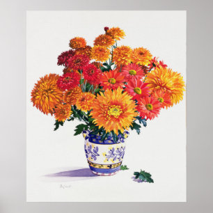Oktober Chrysanthemums Poster