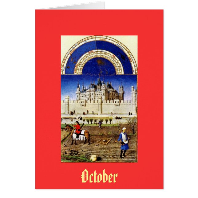 Oktober - de Tres Riches Heures du Duc de Berry (Voorkant)