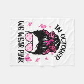 Oktober Draag het roze borstkankerbewustzijn Fleece Deken (Voorkant (Horizontaal))