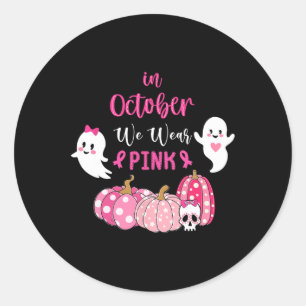 Oktober Draag het roze borstkankerbewustzijn Ronde Sticker