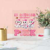 Oktober Draag Pink Boo Nurse Halloween kostuums Wo Acryl Bord (Huwelijk)