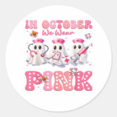 Oktober Draag Pink Boo Nurse Halloween kostuums Wo Ronde Sticker (Voorkant)