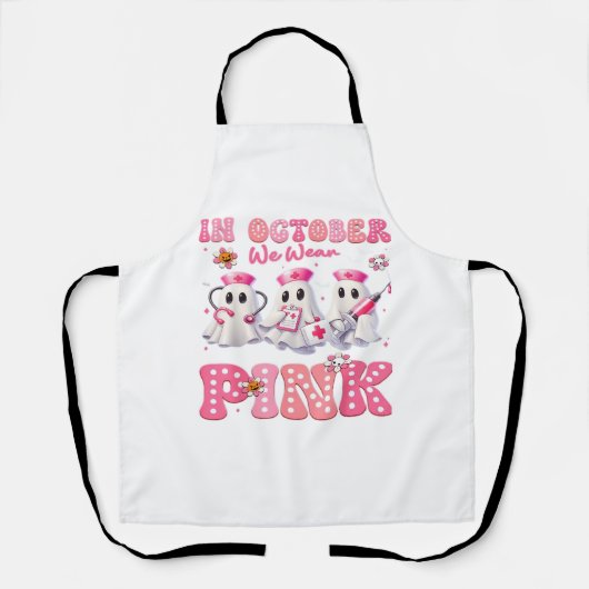 Oktober Draag Pink Boo Nurse Halloween kostuums Wo Schort (Voorkant)