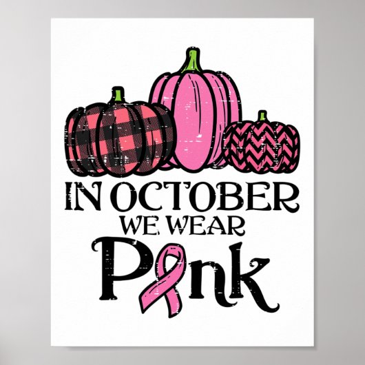 Oktober Draag roze leopard Breast Cancer Awarene Poster (Voorkant)