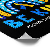 Oktober Draag we Blue and Yellow Down Syndrome AWA Poster (Hoek)