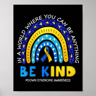 Oktober Draag we Blue and Yellow Down Syndrome AWA Poster