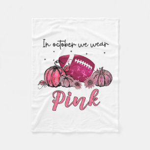 Oktober Draag we roze Football Breast Cancer Aware Fleece Deken