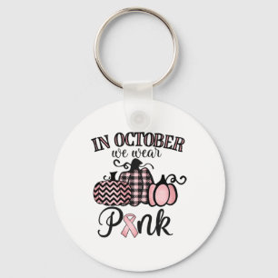 Oktober Draag we roze Thanksgiving borstkanker AW Sleutelhanger