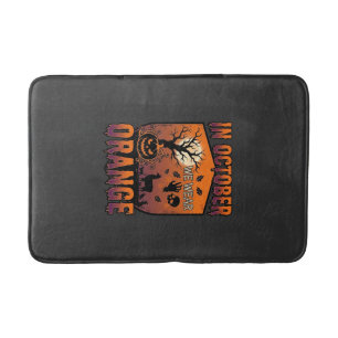 Oktober dragen we oranje Halloween pompoen lama sc Badmat