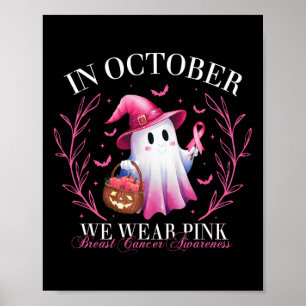 Oktober dragen we Roze Geest Heks Borstkanker Awa Poster