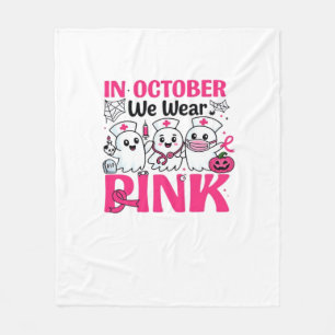 Oktober dragen we roze verpleegster borstkanker be fleece deken