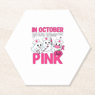 Oktober dragen we roze verpleegster borstkanker be kartonnen onderzetters
