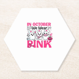 Oktober dragen we roze verpleegster borstkanker be kartonnen onderzetters