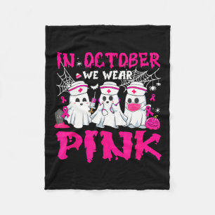 Oktober dragen we Roze Verpleegster Spook Hallowee Fleece Deken
