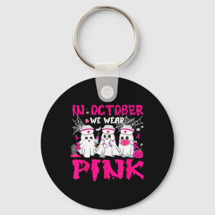 Oktober dragen we Roze Verpleegster Spook Hallowee Sleutelhanger