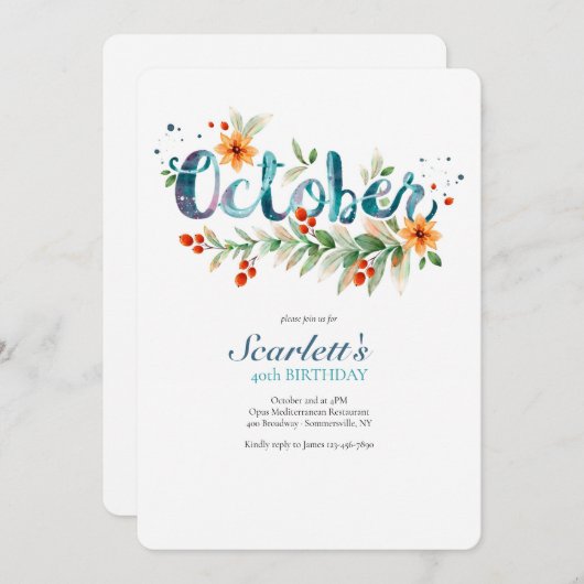 Oktober Feest Kaart (Voorkant / Achterkant)