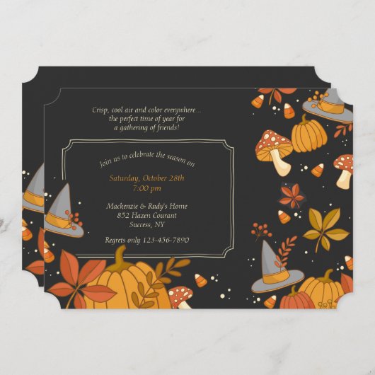 Oktober Feestelijke Uitnodiging (Voorkant / Achterkant)