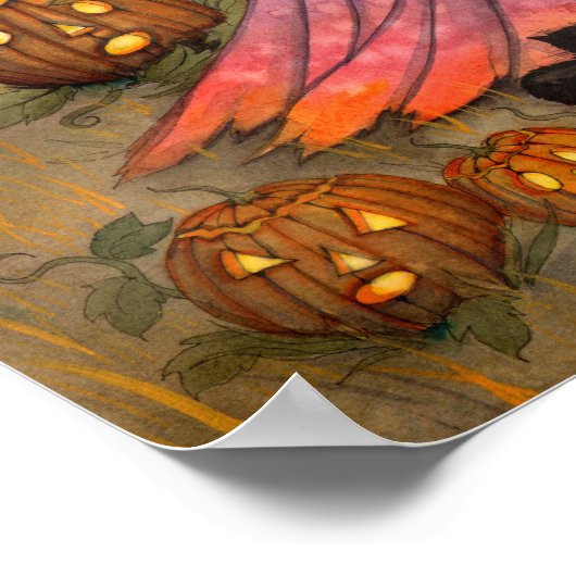 Oktober Fields heks en kat art door Molly Harrison Poster (Hoek)