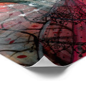 Oktober Flame Witch en Cat Art van Molly Harrison Poster (Hoek)