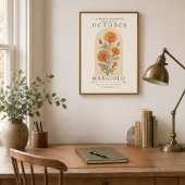 Oktober Fluweelbloem Geboortebloem Poster