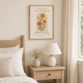 Oktober Fluweelbloem Geboortebloem Poster