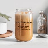 Oktober Geboorte Bloem Kosmos met Aangepaste Naam Blikvorm Glas