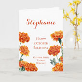 Oktober Geboorte Bloem Marigold Verjaardag Kaart (Gele Bloem)