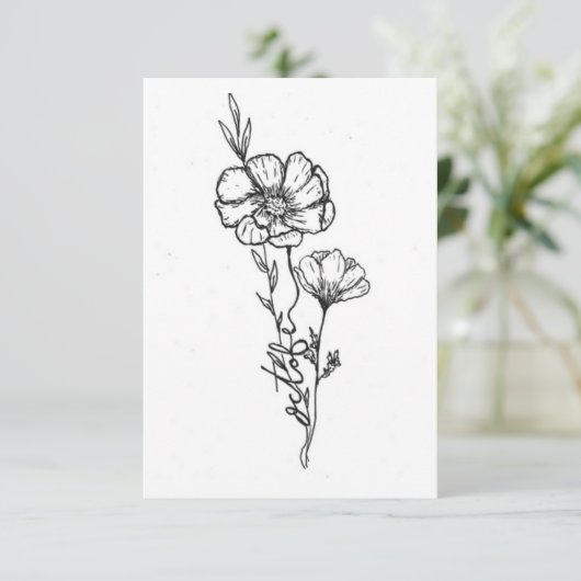 Oktober geboorte bloem verjaardagskaart, Cosmo Notitiekaartje (Staand voorkant)